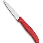 Victorinox VIC-6.7631 Swiss Classic Paring 3¼"" Serrated Spear Point Blade 5/8"" Width at Handle Red, Multicolor, m