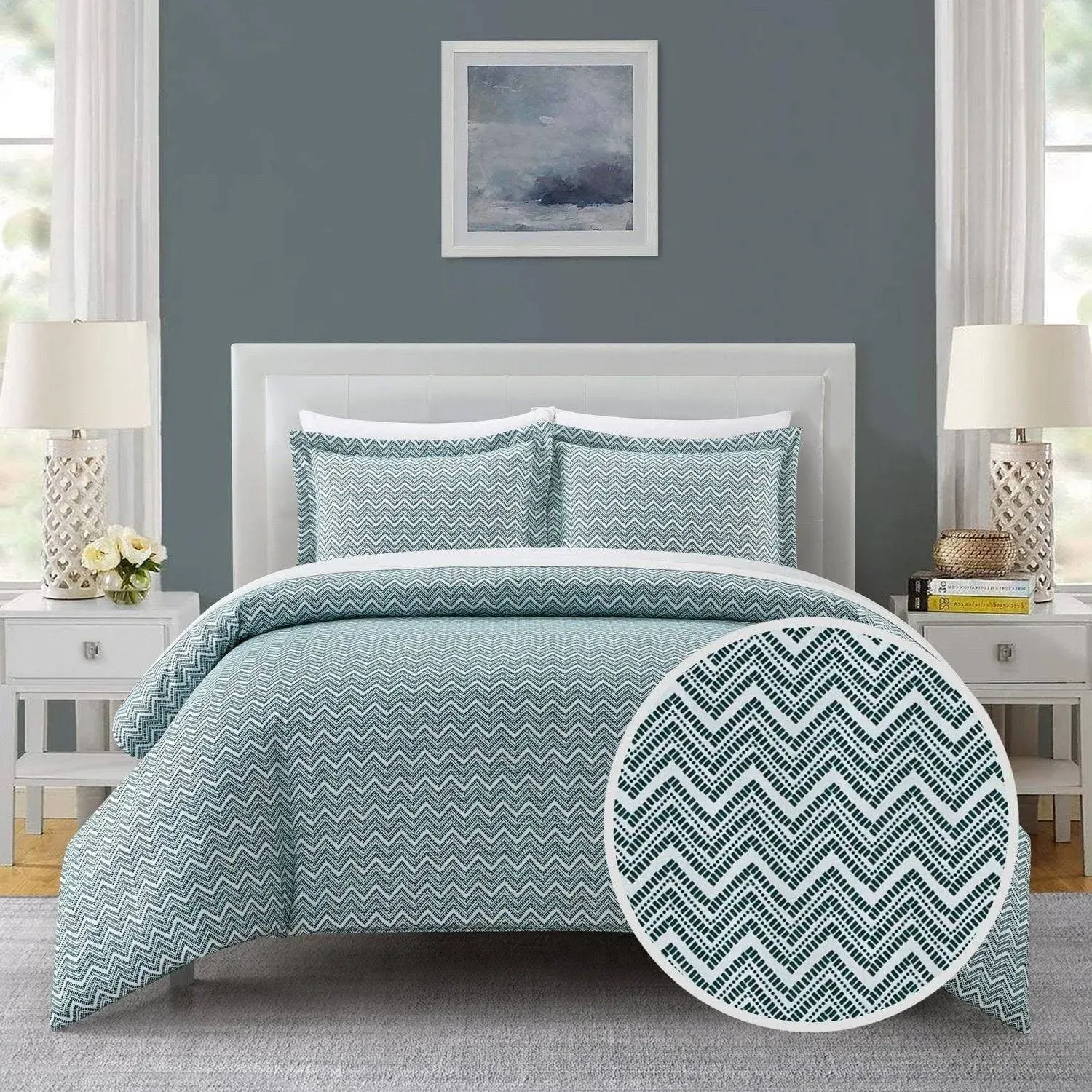 Chic Home Blaine 2 or 3 Piece Duvet Cover Set Contemporary Two Tone Striped, Size ...