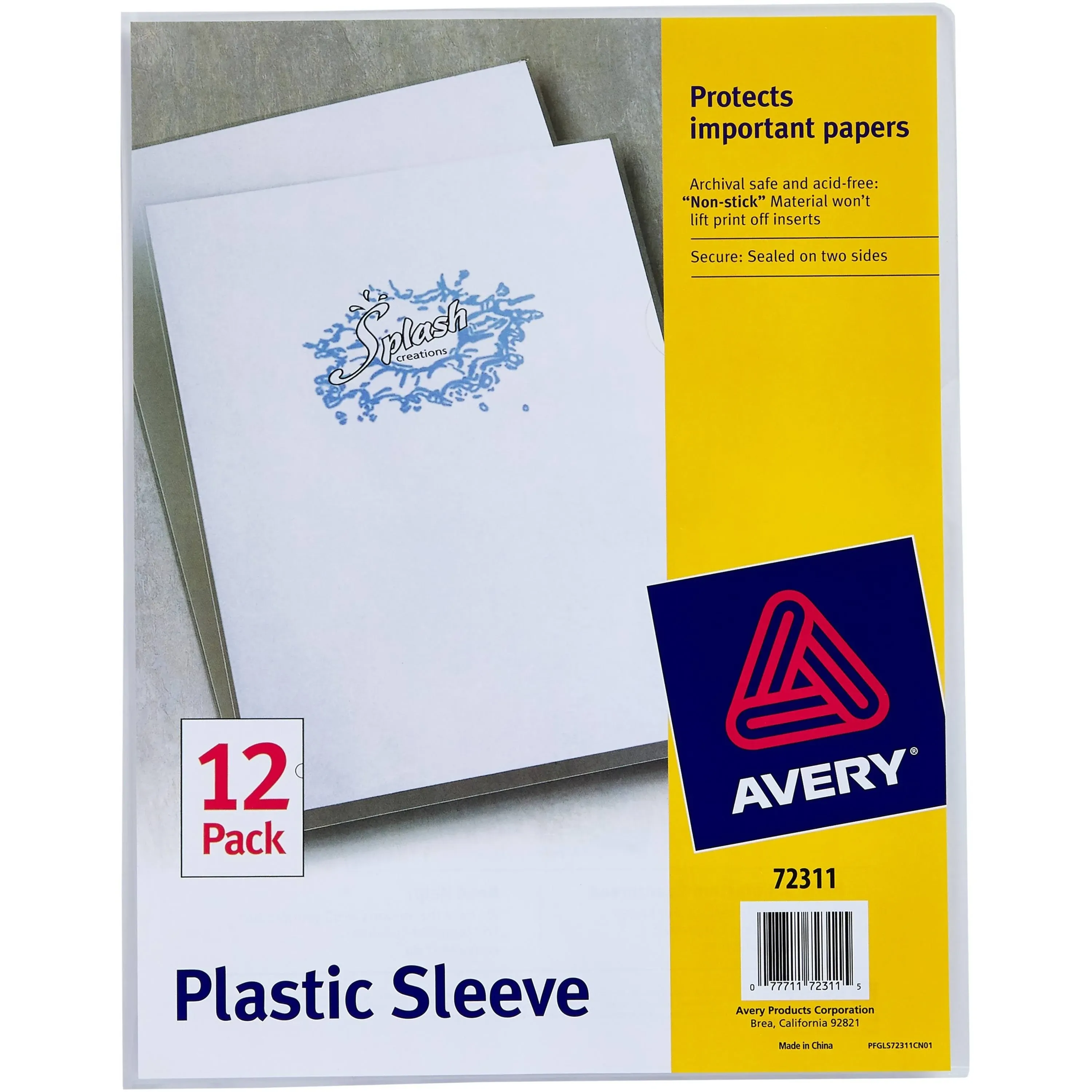 Avery Clear Plastic Sleeves Polypropylene Letter 12/Pack