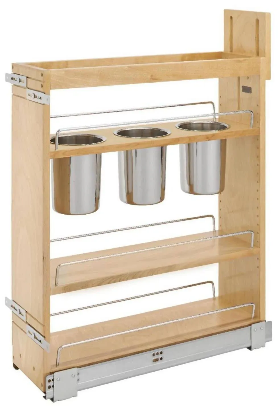 Rev-A-Shelf 448UT-BCSC-6C 6&#034; Kitchen Cabinet Pull Out Organizer w/Utensil Holder