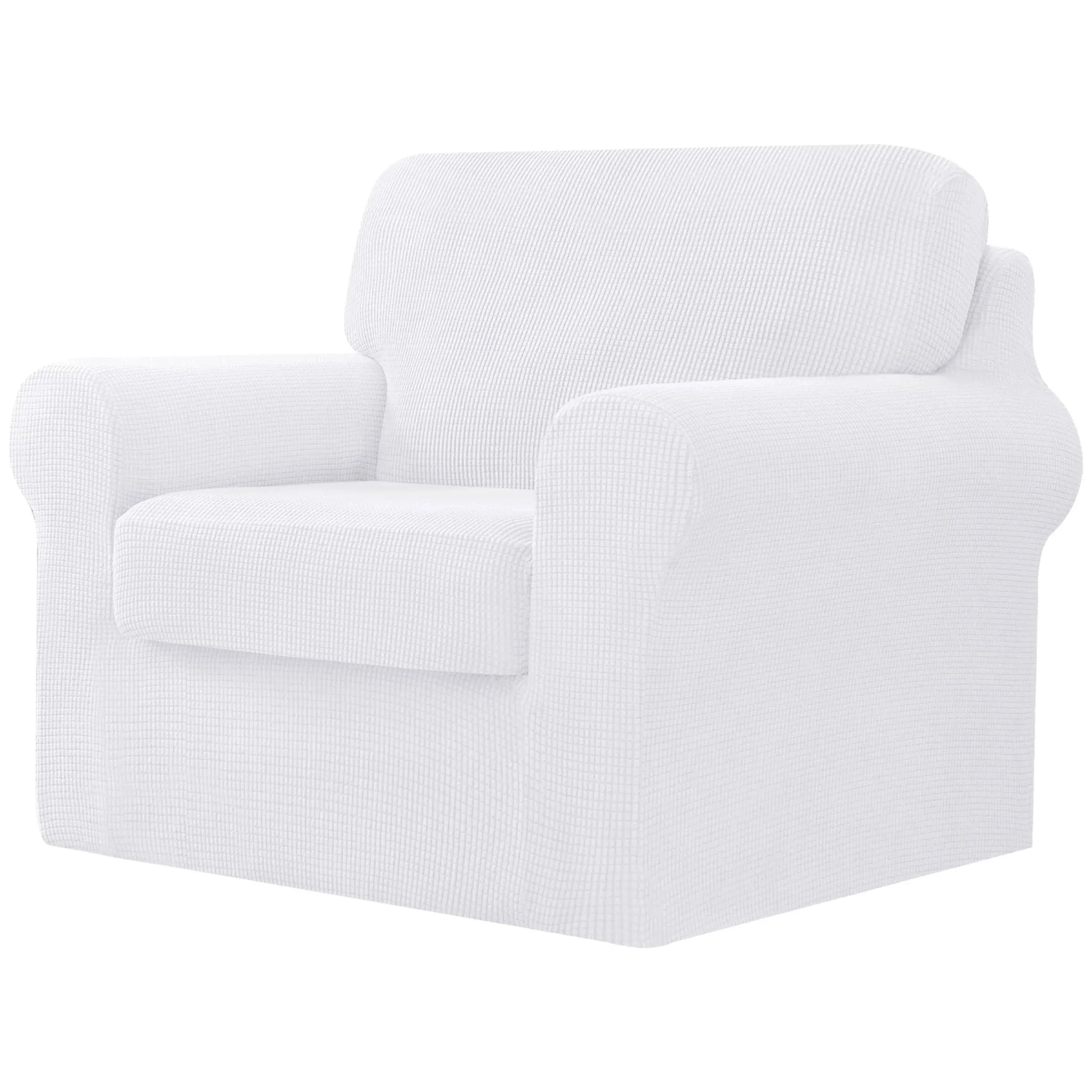 Chun Yi 3 Piece Stretch Armchair Sofa Cover, 1 Seater Couch Slipcover with One ...