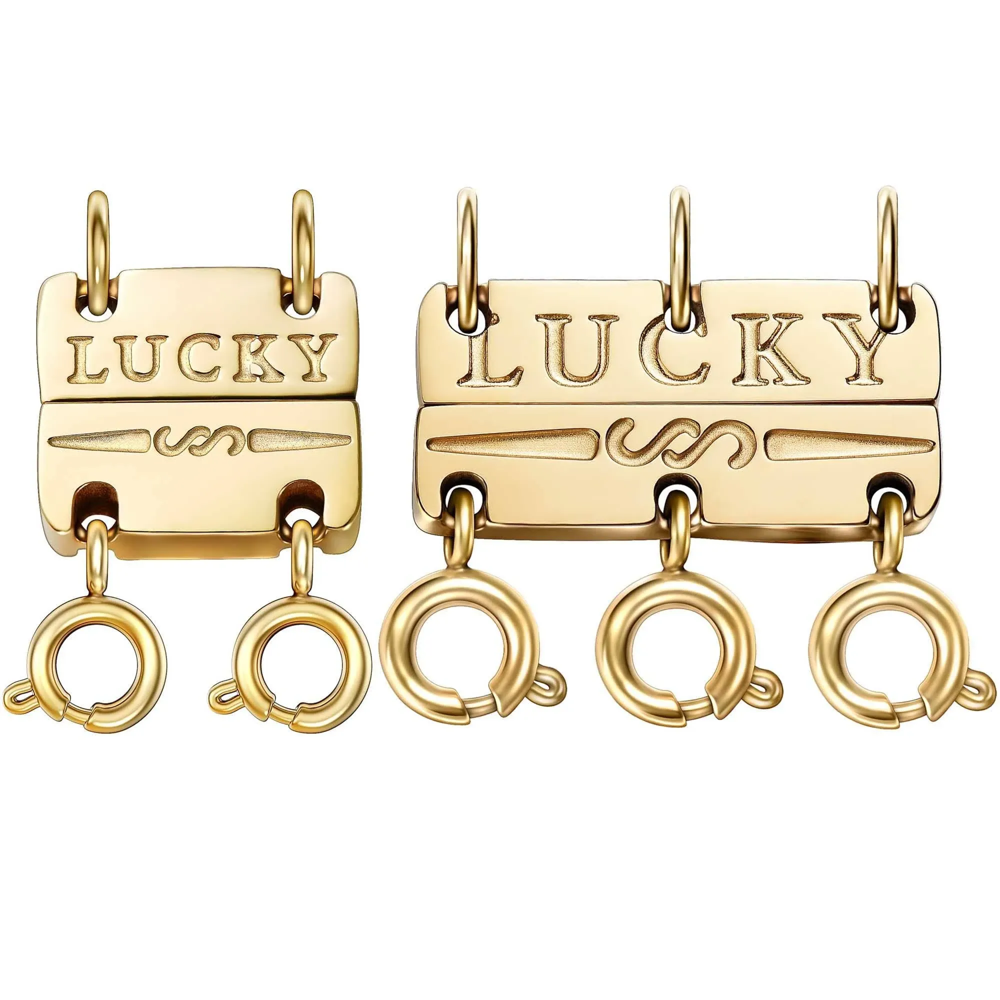 Dailyacc Lucky Necklace Layering Clasp 18K Gold and Silver Strong Multiple Necklace Clasps For Layered Separator