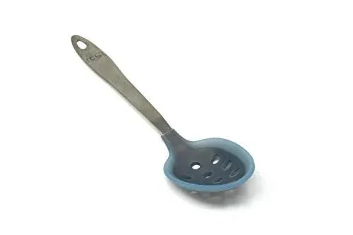 Catering Line Silicone Slotted Spoon: Large Rubber Bottomed Strainer Spoon for ...