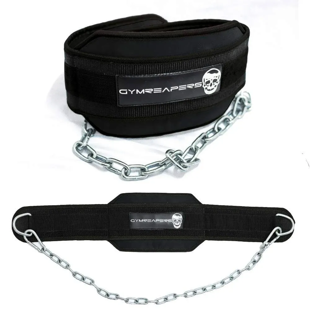 Gymreapers Dip Belt With Chain For Weightlifting, Pull Ups, Dips - Heavy Duty Steel Chain For Added Weight Training