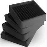 Non Slip Furniture Pads- 2x2 Square Rubber Anti Skid Caster Cups Leg Coasters...