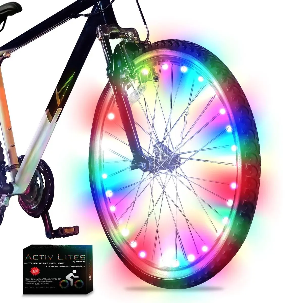 Activ Life Bike Wheel Lights, LED Bicycle Wheel Lights for Bike Wheels & Tire Spokes, Fits Both Kids and Adult Bikes, Summer Fun Accessories & Gifts for Kids & Teens, 1 Pack (1 Wheel), Multicolour