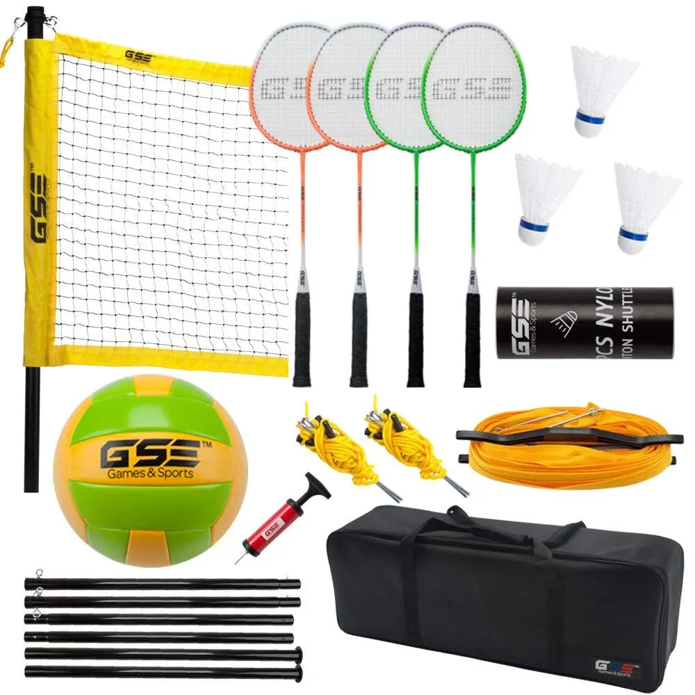 GSE Games & Sports Expert Professional Portable Badminton Volleyball Combo Set Including Volleyball/Badminton Net Default Title (default) 100+