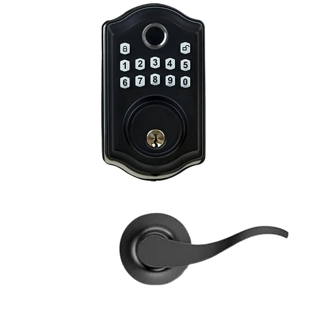 Smartonica Fingerprint Door Lock with Handles, Keyless Entry Electronic Keypad ...