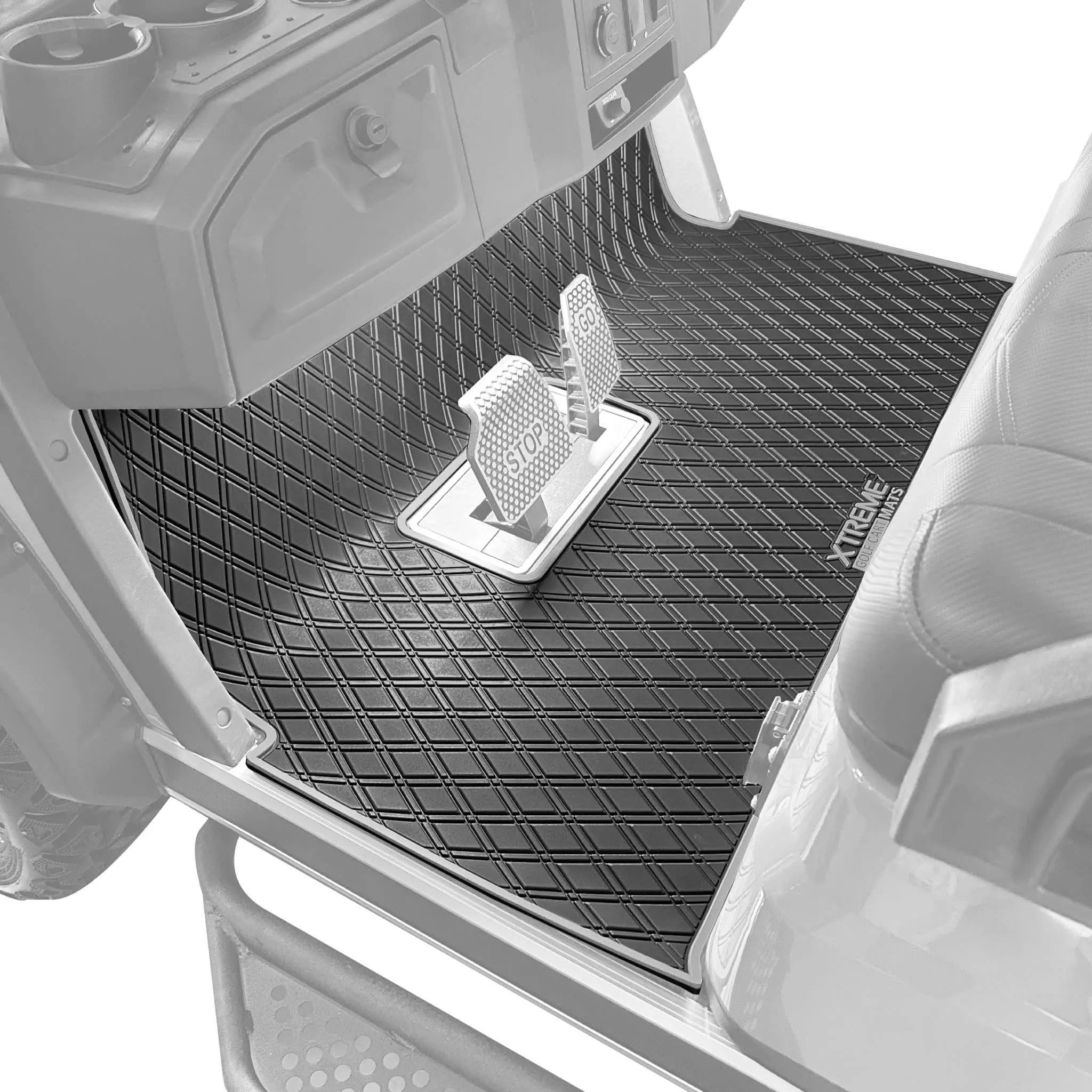 Xtreme Mats Full Coverage Golf Cart Floor Liner Mat Grey Trim 