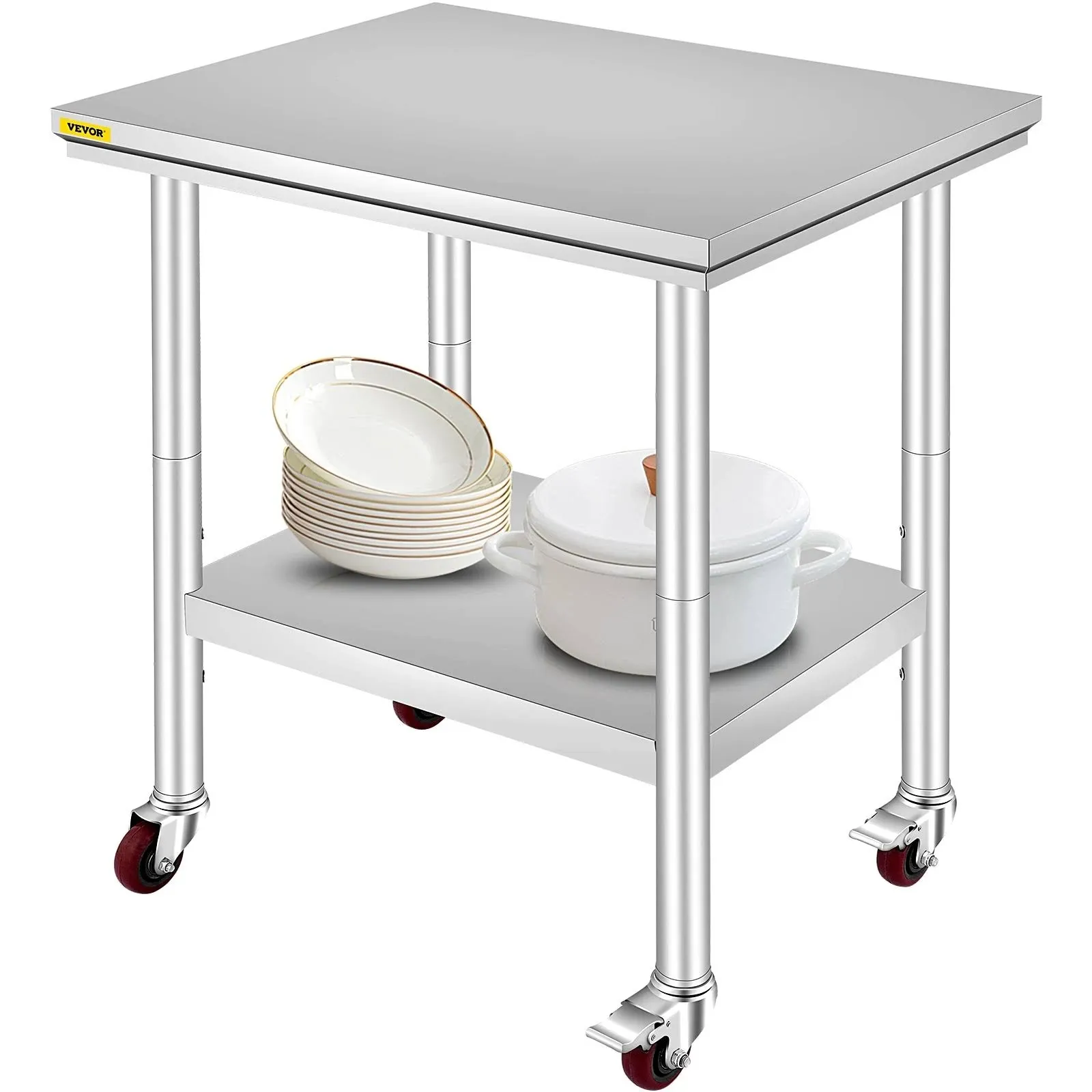 Mophorn Stainless Steel Work Table with Wheels