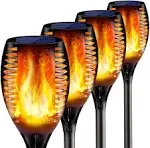 Hebileon 4PCs Solar Torch Lights