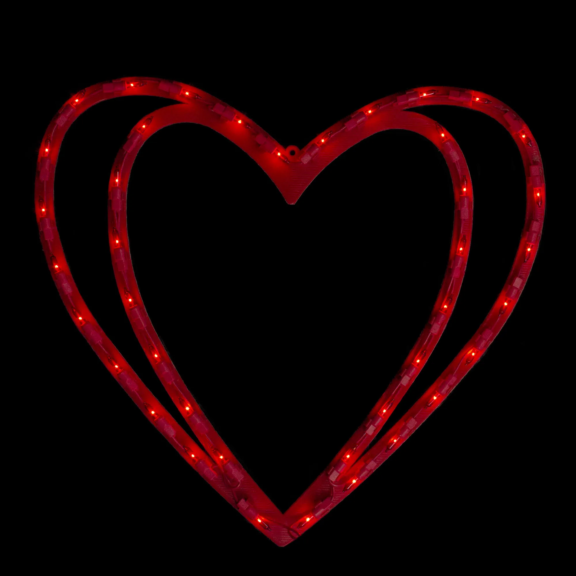 Northlight 17" Pre-Lit Scarlet Red Double Heart Valentine's Day Window Silhouette ...