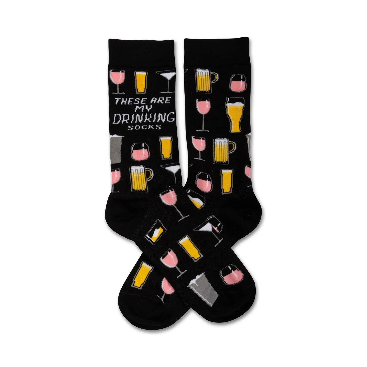 These Are My Drinking Socks Black Colorful Funny Novelty Socks with Cool Design, Bold/Crazy/Unique Specialty Dress Socks