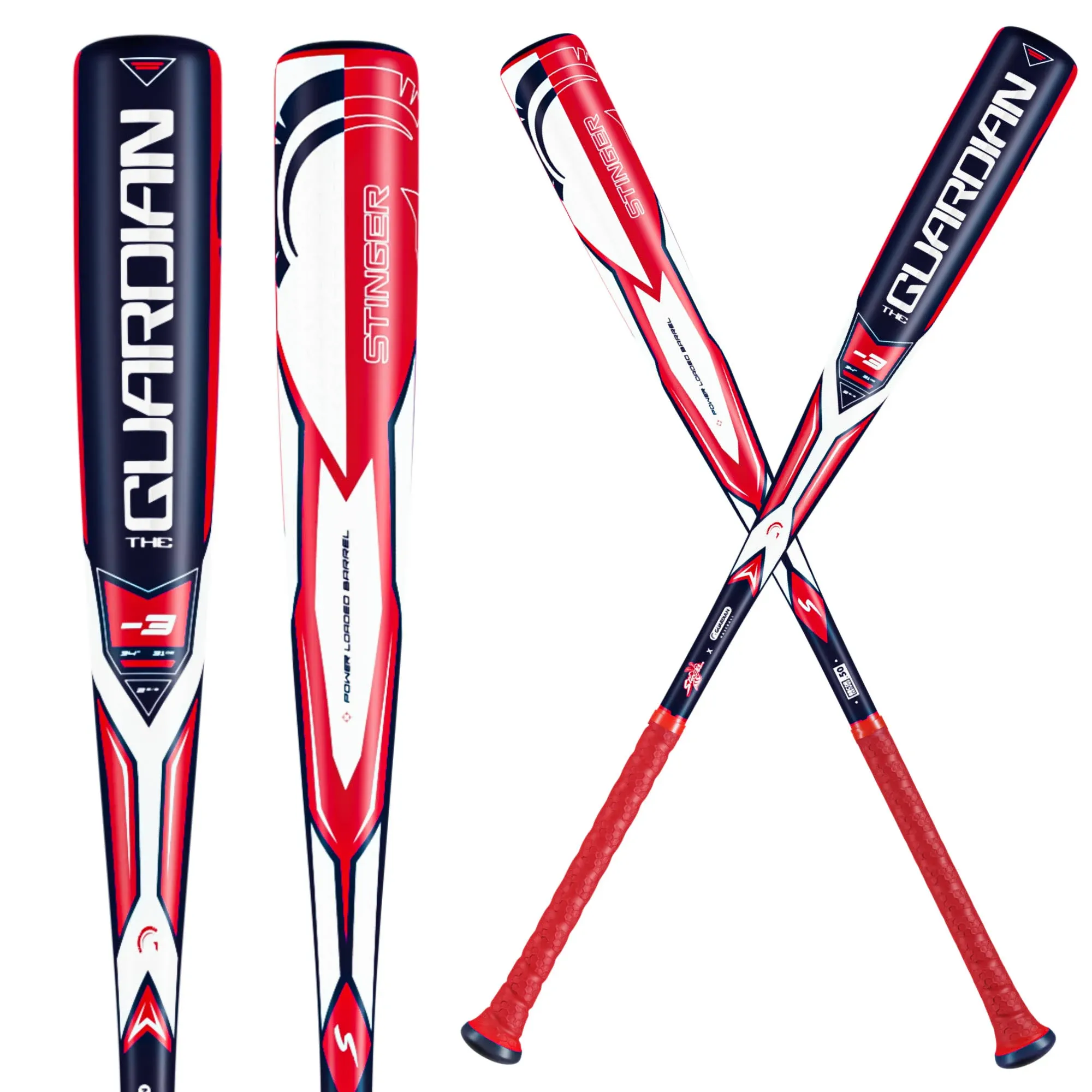 Guardian Baseball The Guardian BBCOR 2 5/8 inch Baseball Bat Drop -3, Red/White/Blue, Men's, Size: 31/28OZ