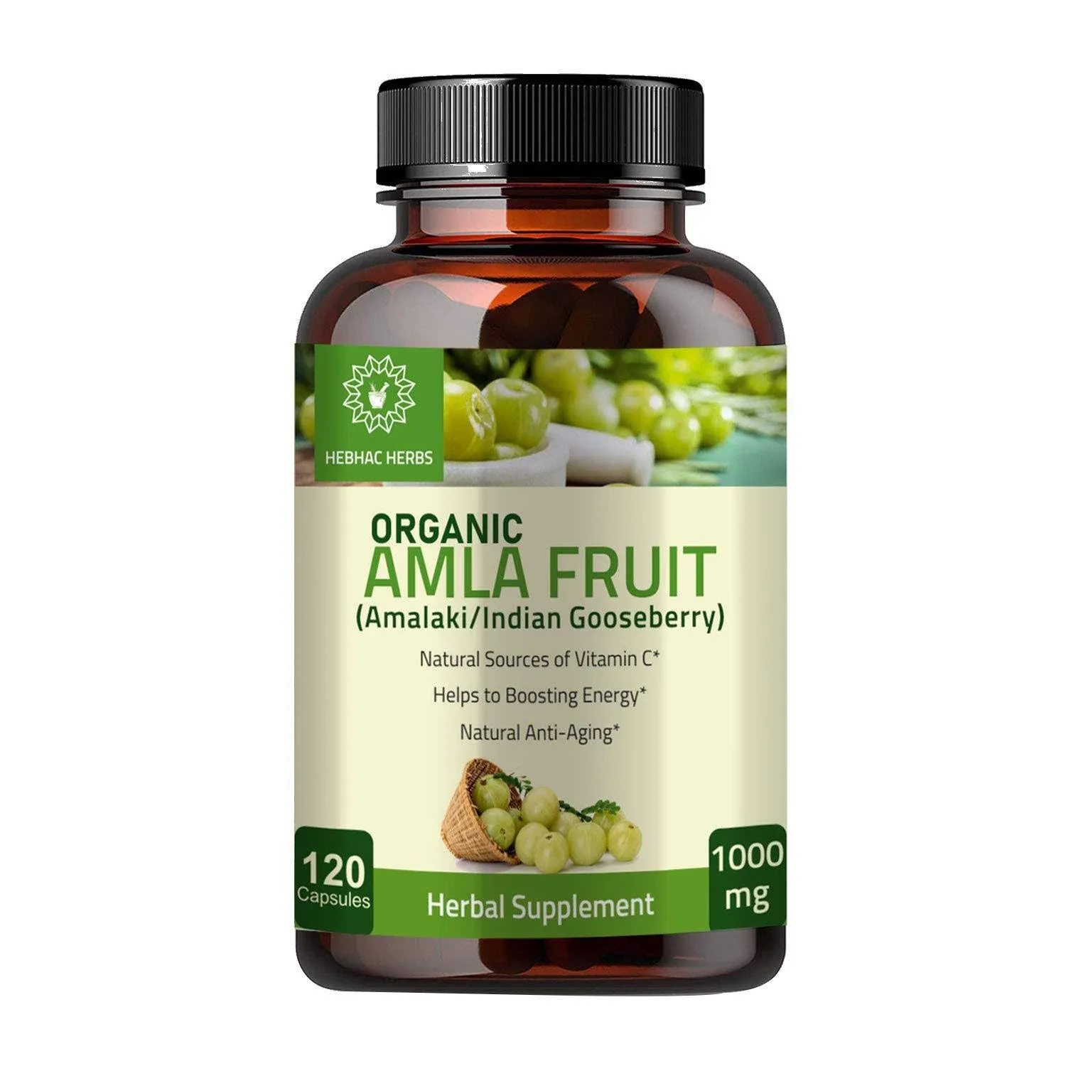 Amla Capsules (Phyllanthus Emblica) – Amalaki amla 120 Capsules | Natural Antioxidants Superfood | Herbal Supplement Made with Organic Amla Fruit Powder