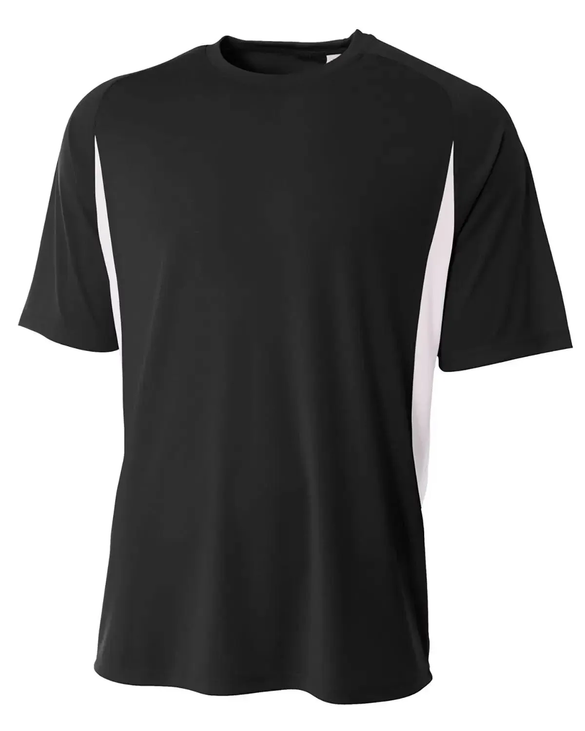 A4 NB3181 Youth Cooling Performance Color Blocked T-Shirt - Black/ White - L