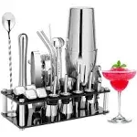 Cocktail Shaker Set, 23-Piece Boston Stainless Steel Bartender Kit with Acryl...