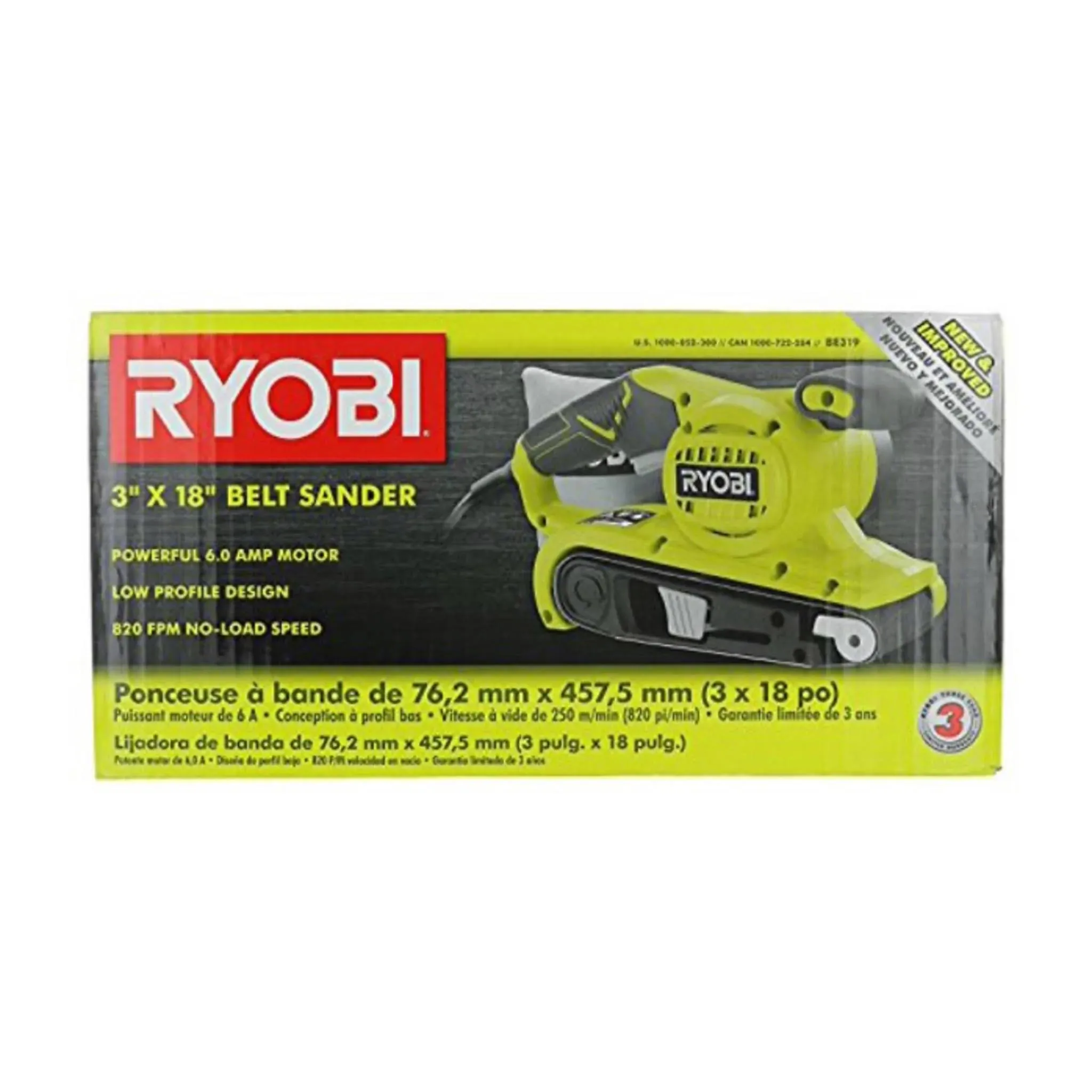 Ryobi 6-Amp Portable Belt Sander 3 in. x 18 in.