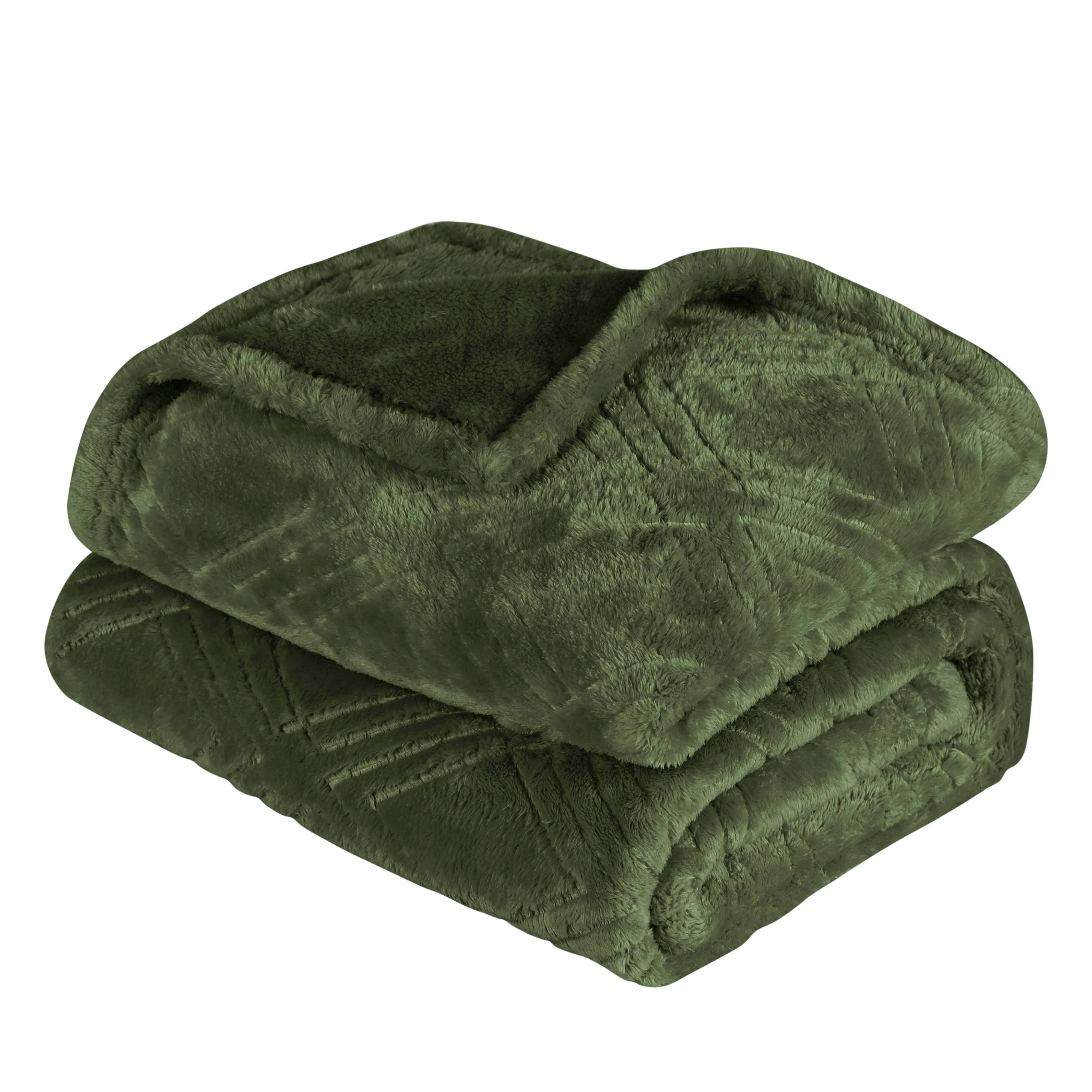 Superior Diamond Flannel Fleece Plush Ultra-Soft Blanket, Twin - Green