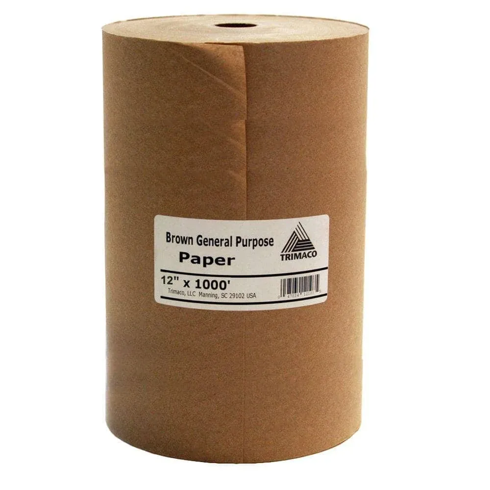 12IN X 1000FT Brown General Purpose Masking Paper Window Door Trim Prep Painting