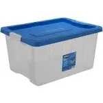 Hart 68 Quart Latching Plastic Storage Bin Container, Clear