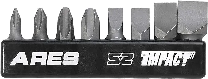 Ares 70013 8-Piece S2 Steel Impact Driver Bit Set