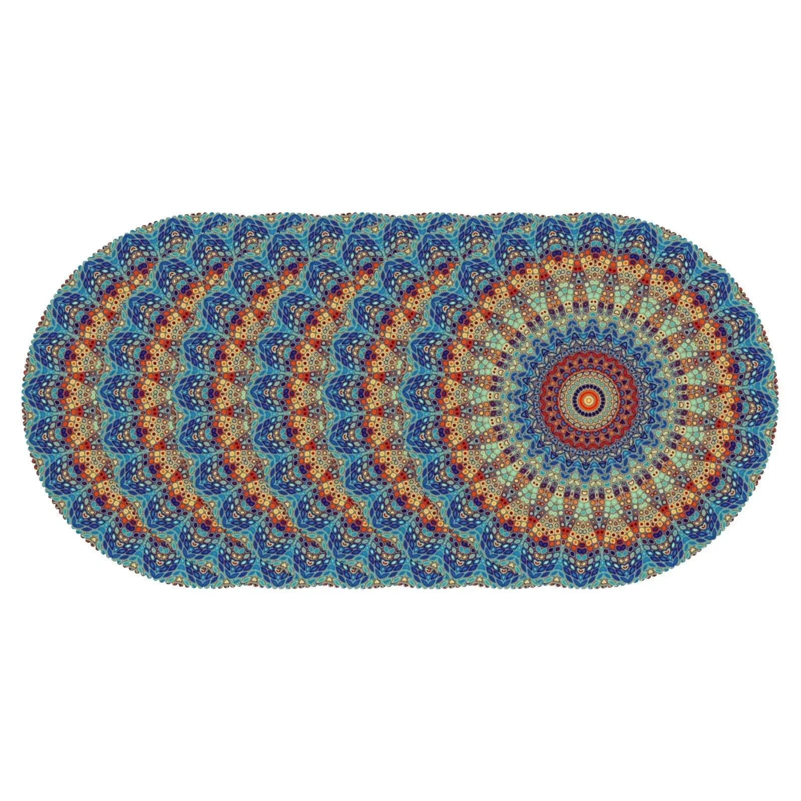 Round Placemats Set of 6 Place Mats Mandala Placemat Washable Stain Resistant...