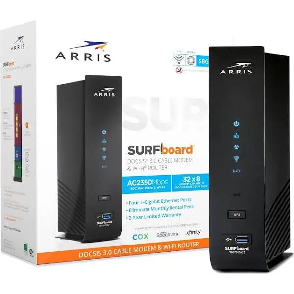 SURFboard Dual-Band AC2350 with 32 x 8 DOCSIS 3.0 Cable Modem - Black