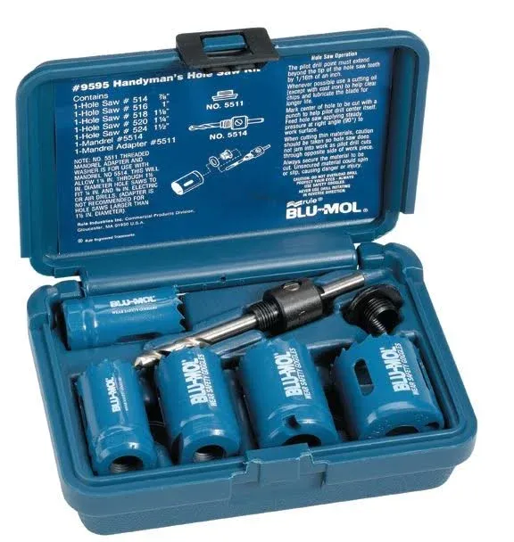 Disston E0103111 Boxed Blu-Mol Bi-Metal Hole Saw Kits 7-Piece Handyman