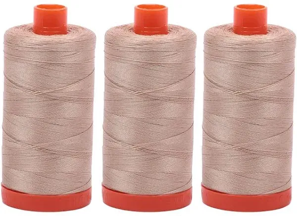 Bundle of 3 Large 1422 Yard Spools of Aurifil 50wt Egyptian Cotton Thread, Color ...