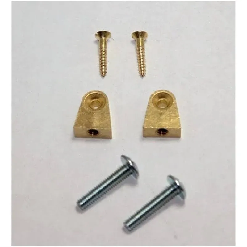 Piano Music Desk Hinges - Set of 2 with Screws Brass