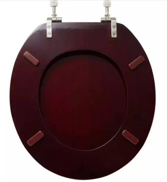 Signature Hardware 153868 Luxury Mahogany Oak Elongated Closed-Front Toilet Seat