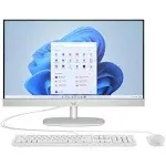 HP 24-CR0036 7K974AA 23.8 Inches FHD Touchscreen All-in-One Desktop - Shell White - AMD Ryzen 5 7520U 2.8 GHz - 8 GB DDR5 RAM - 256 GB NVMe Solid State Drive - LCD - Touchscreen - Windows 11 Home