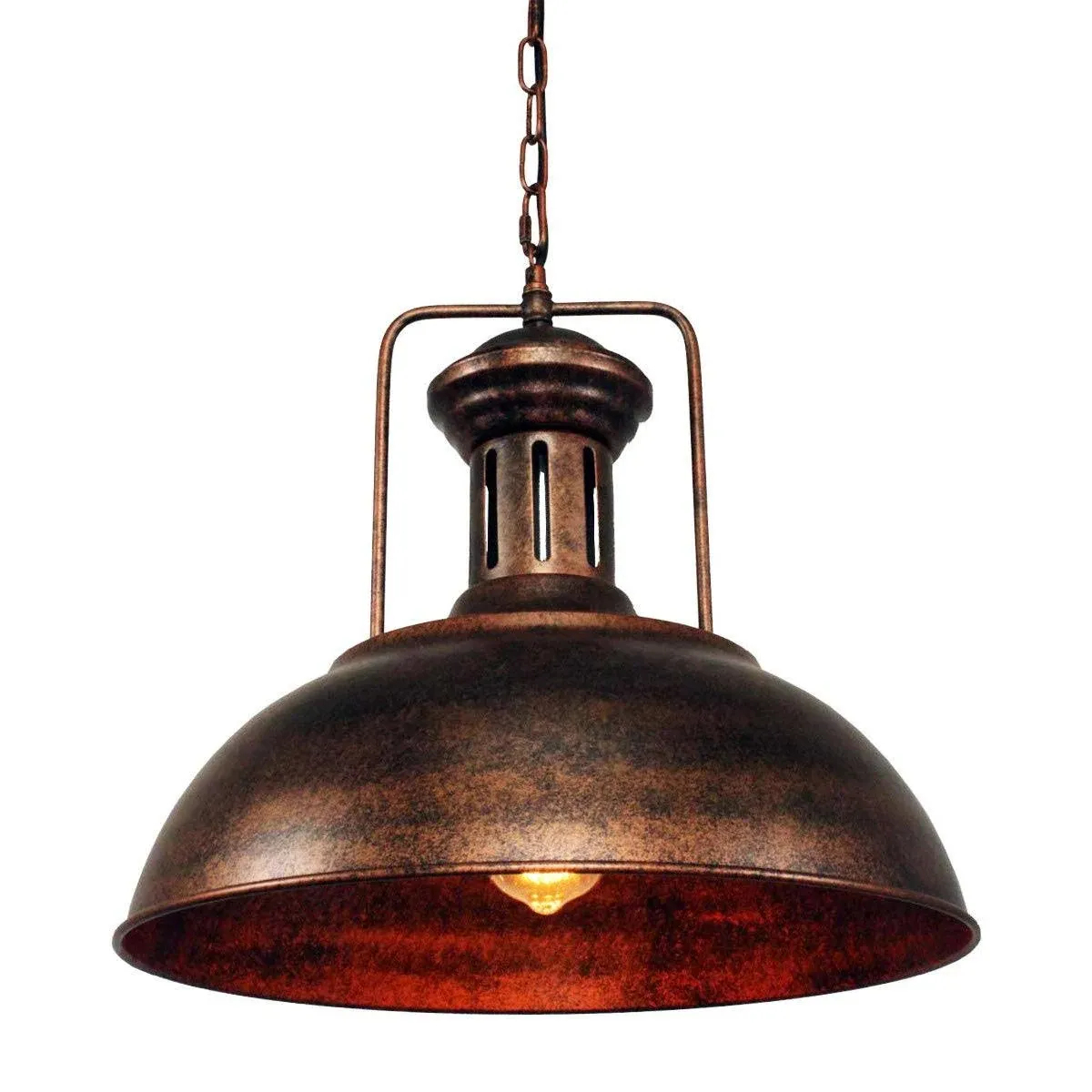 Lingkai Industrial Pendant Light Farmhouse Vintage Hanging Light Fixture Barn Dome Lampshade Ceiling Mount Lamp for Kitchen Island Dining Room