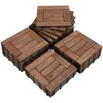 Yaheetech 27pcs Interlocking Wood Flooring Tiles for Patio Garden Deck