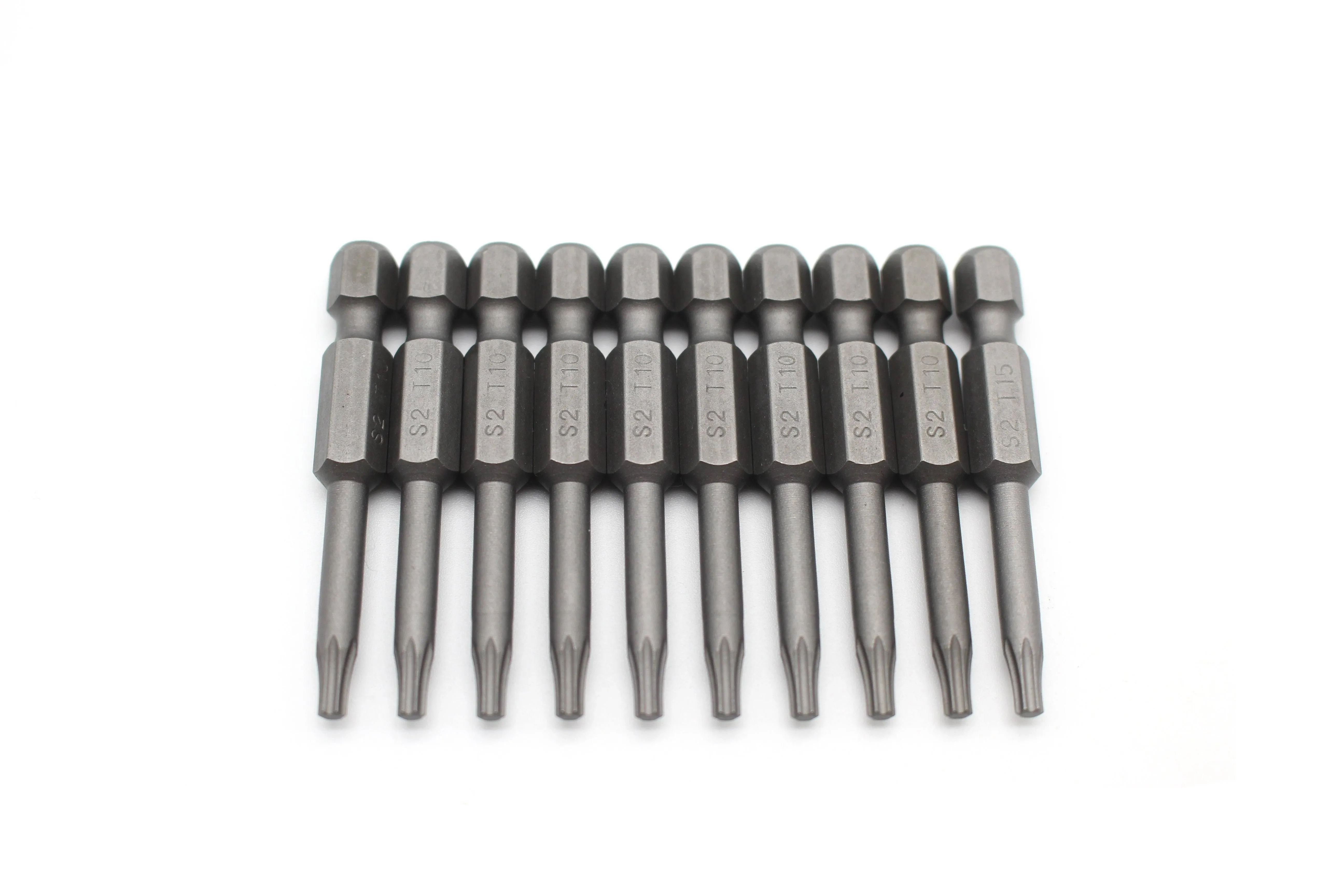 TEMO 10 Pieces T10 Torx Star Head Screwdriver Bit Set, S2 Steel 10 Point T-10 Reduced Round Shaft Screwdriver Insert Bits Hex Shank