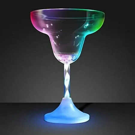 Light Up Margarita Glasses with Color Changing Lights (Set of 4), Size: One Size