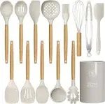 14 Pcs Silicone Cooking Utensils Kitchen Utensil Set - 446°F Heat Resistant,Turn