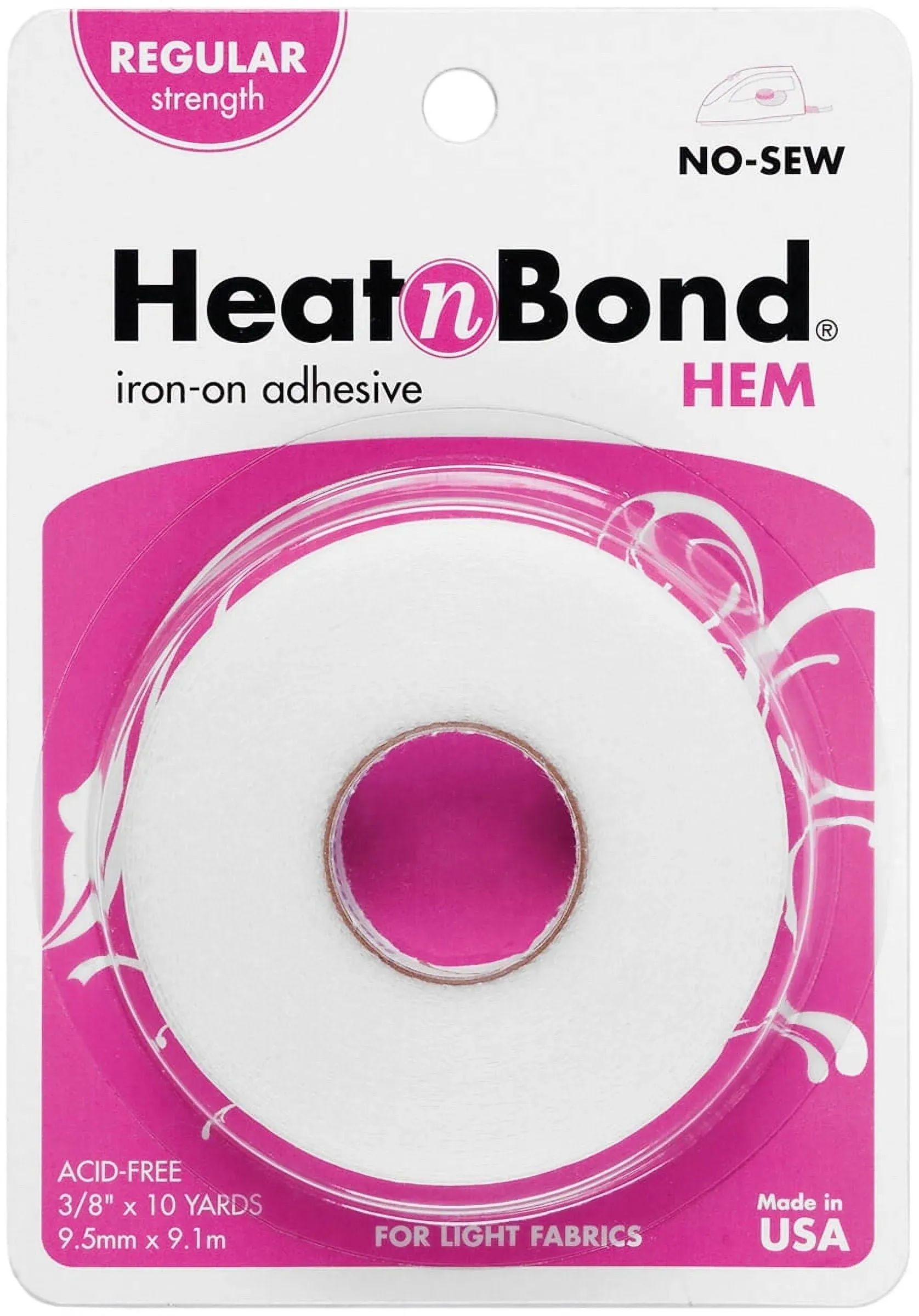 Heat N Bond Iron-On Adhesive, Hem, No-Sew, Regular Strength