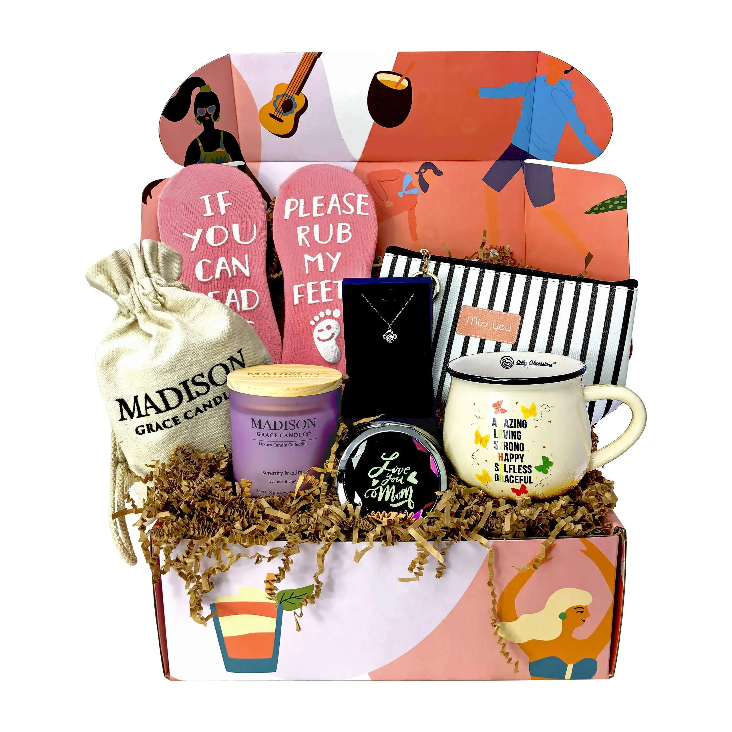 SILLY OBSESSIONS Gift Box for Mother Birthday Gift Basket for Mom, Wife. Gift