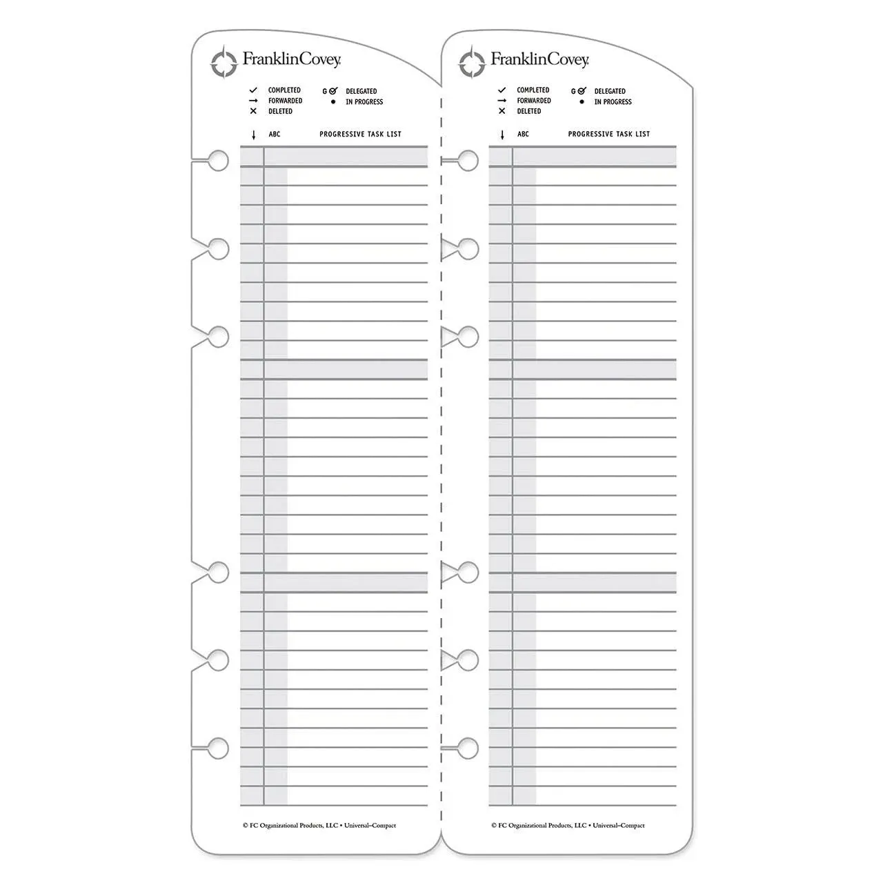 FranklinCovey Compact Progressive Task List, Gray