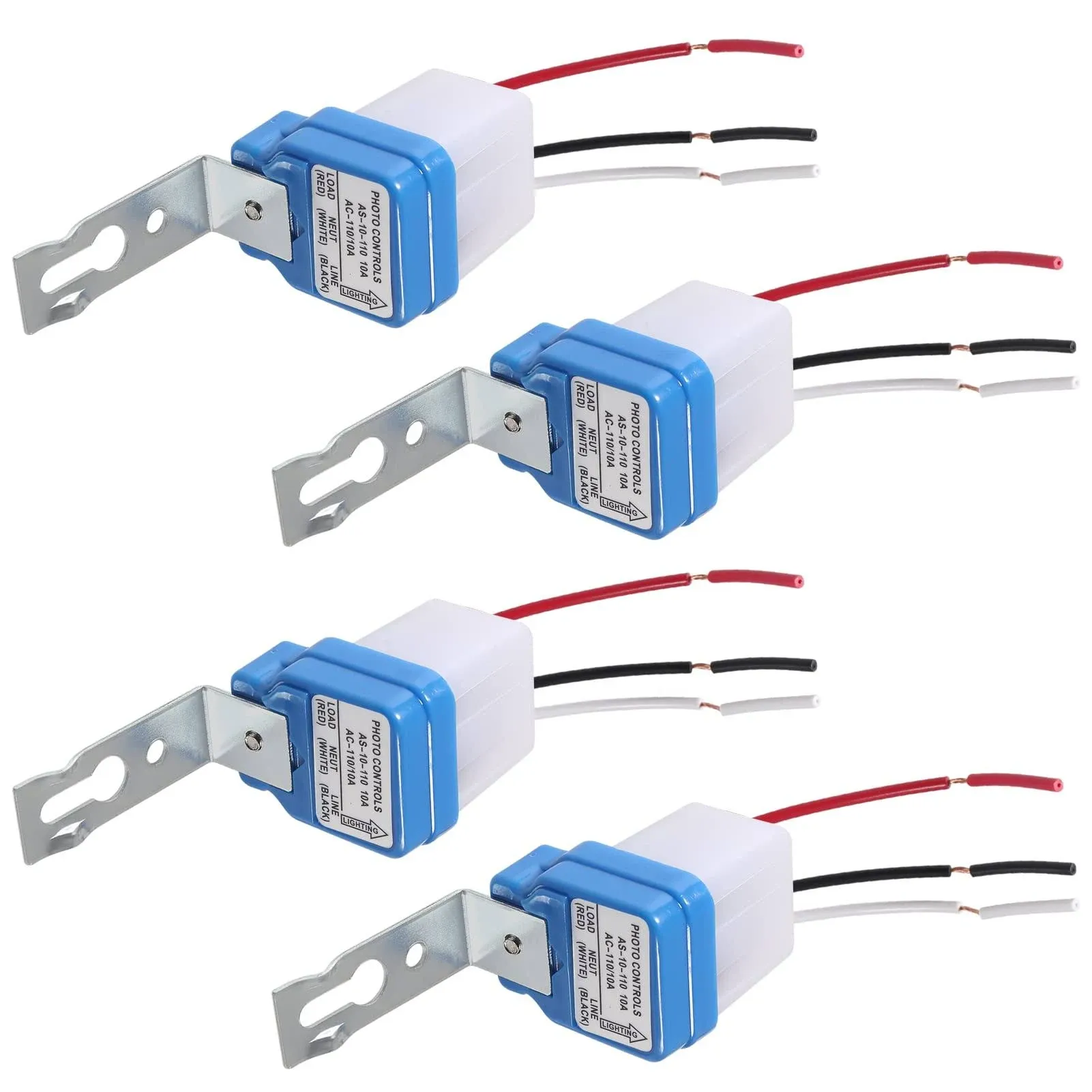 4pcs AC 110V 10A Automatic Auto On Off Photocell Street Light Switch 50-60Hz 10A Photo Control Photoswitch Sensor (110V)