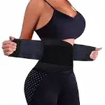 Venuzor Waist Trainer Belt for Women - Waist Cincher Trimmer - Slimming Body Shaper Belt - Sport Girdle Belt (Up Graded) Black Medium