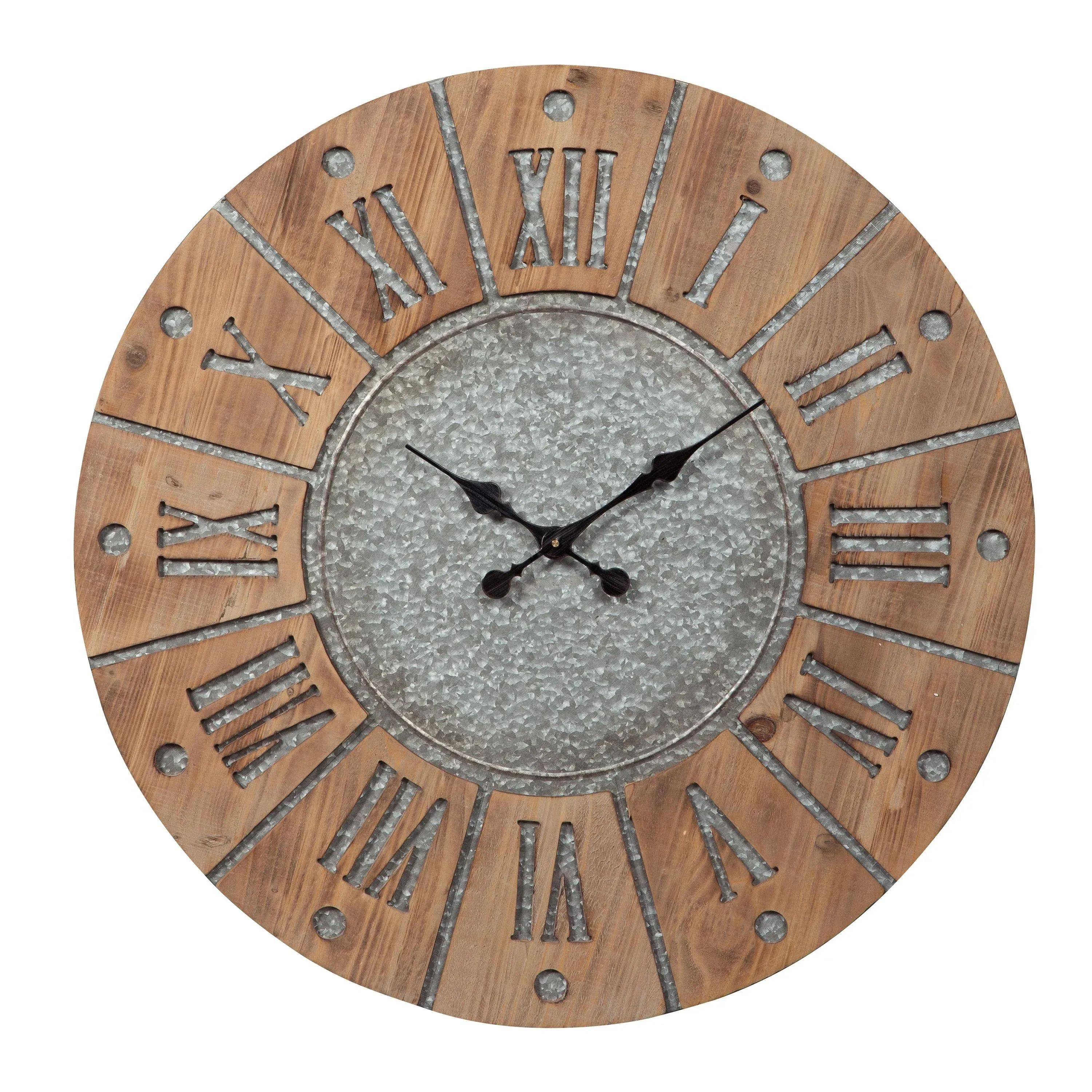 Payson Wall Clock, Antique Gray/Natural by Ashley