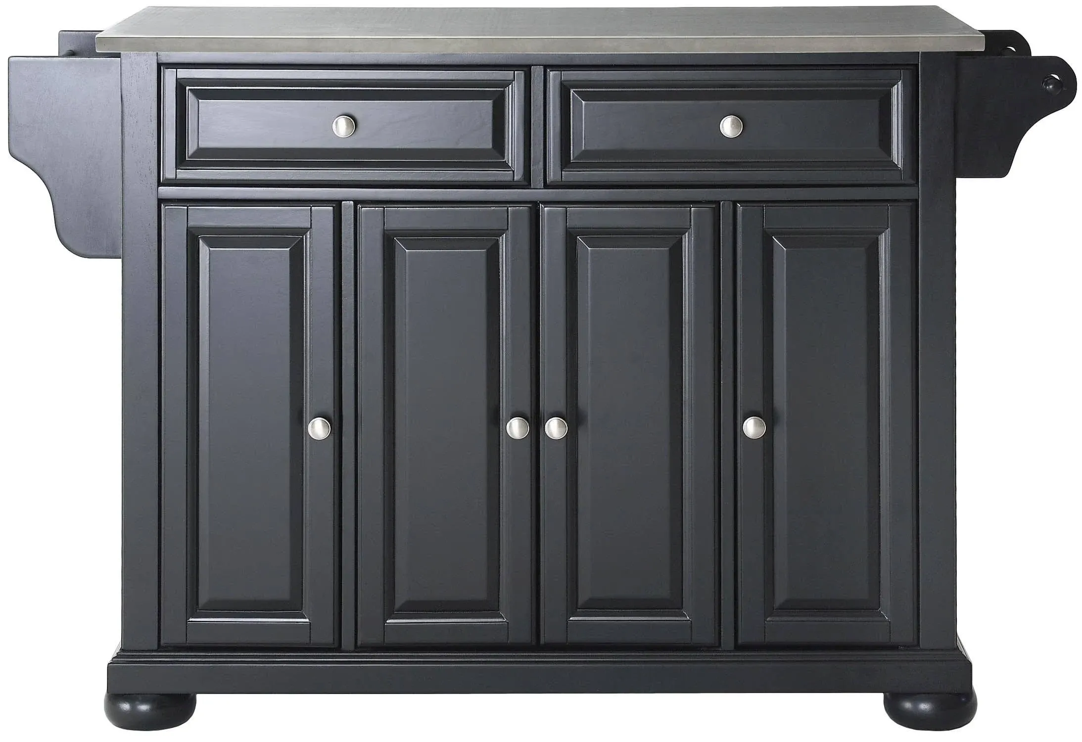 Crosley Alexandria Stainless Steel Top Kitchen Island Black