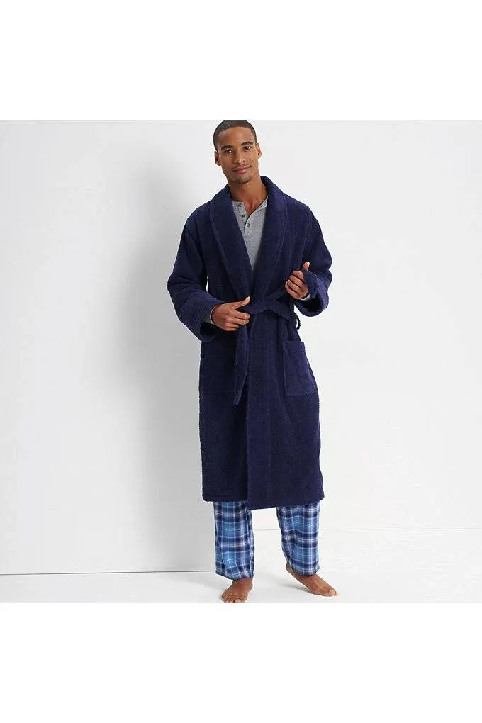 Men's Lands' End Calf-Length Turkish Terry Robe