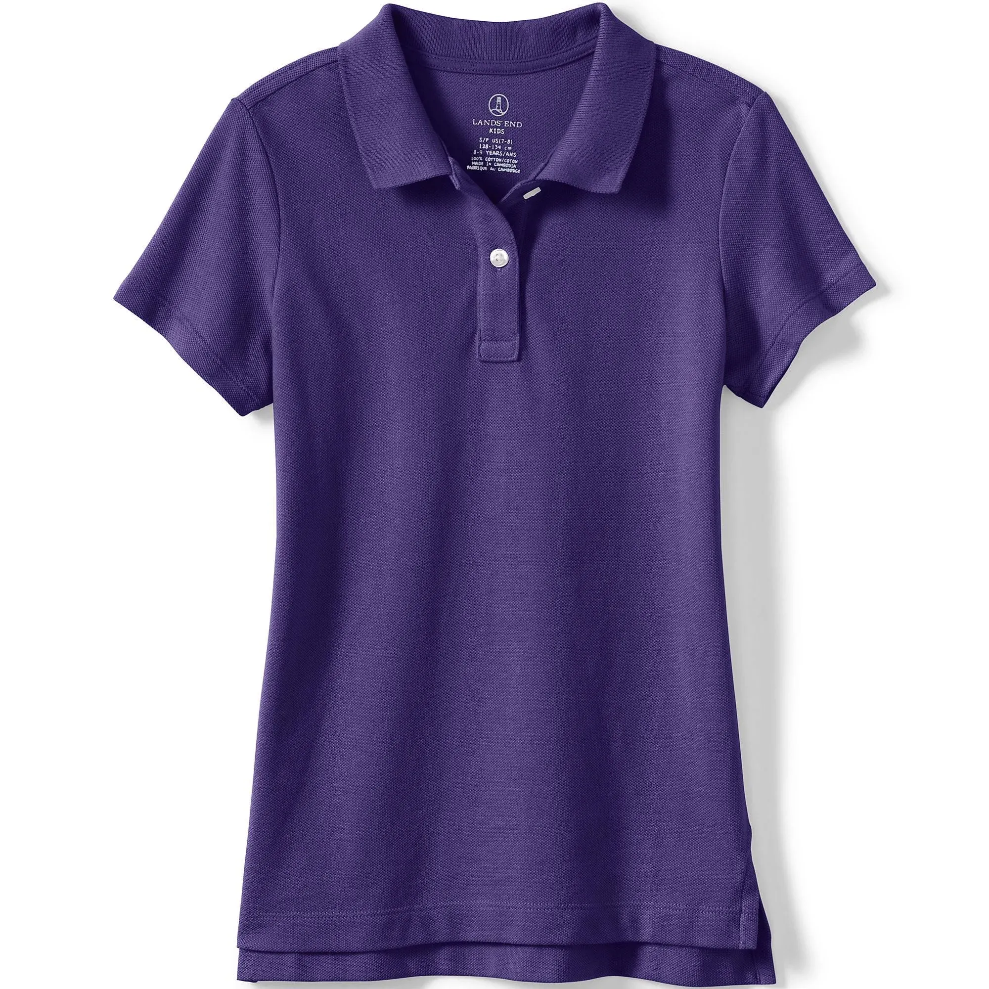 Lands' End Girls' Short Sleeve Feminine Fit Mesh Polo Shirt