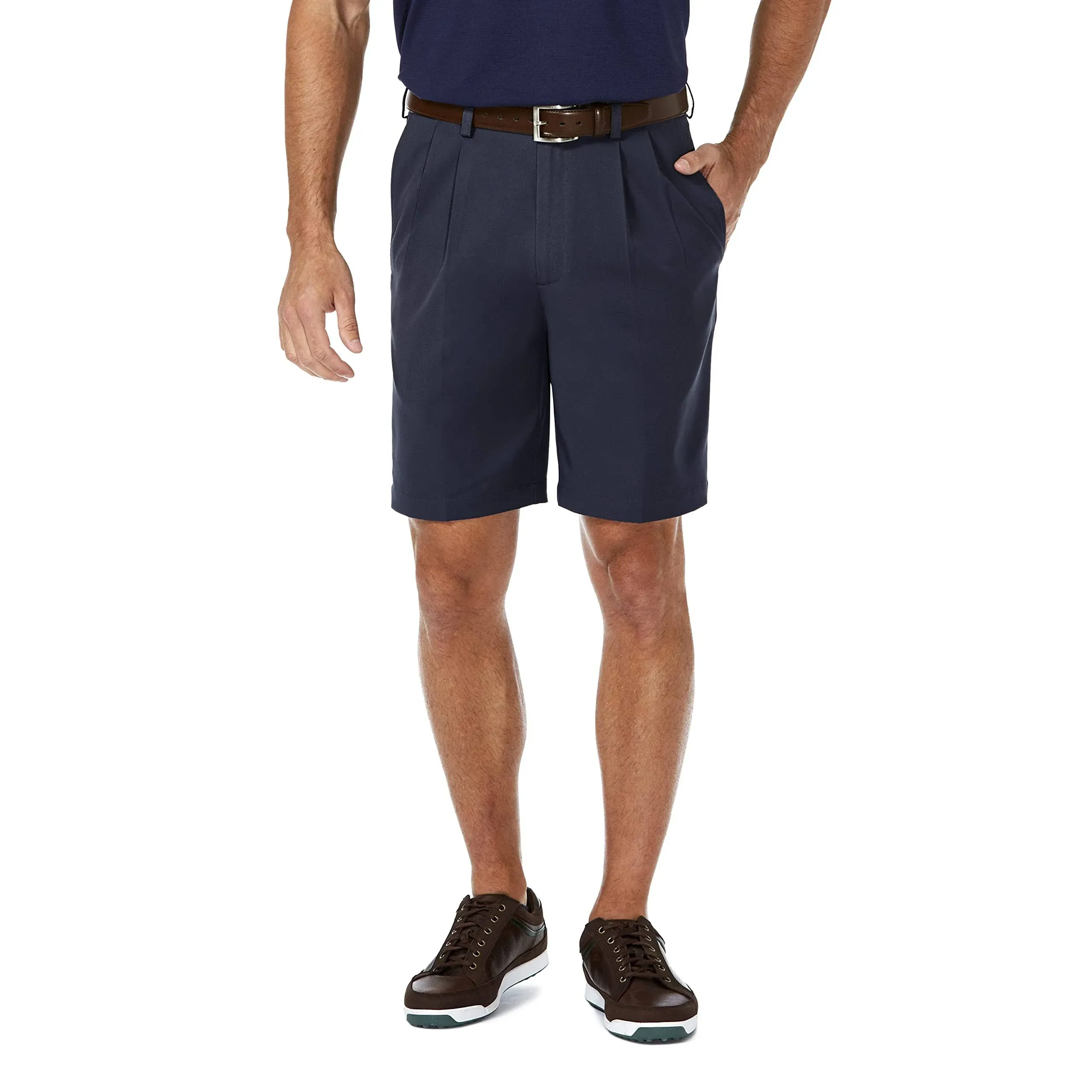 Haggar Mens Cool 18 Pro Pleated Shorts