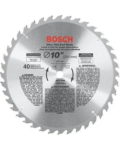 Bosch CBCL1040 10&#034; x 40 Tooth ATB Ultra Thin Kerf General Purpose Saw Blade