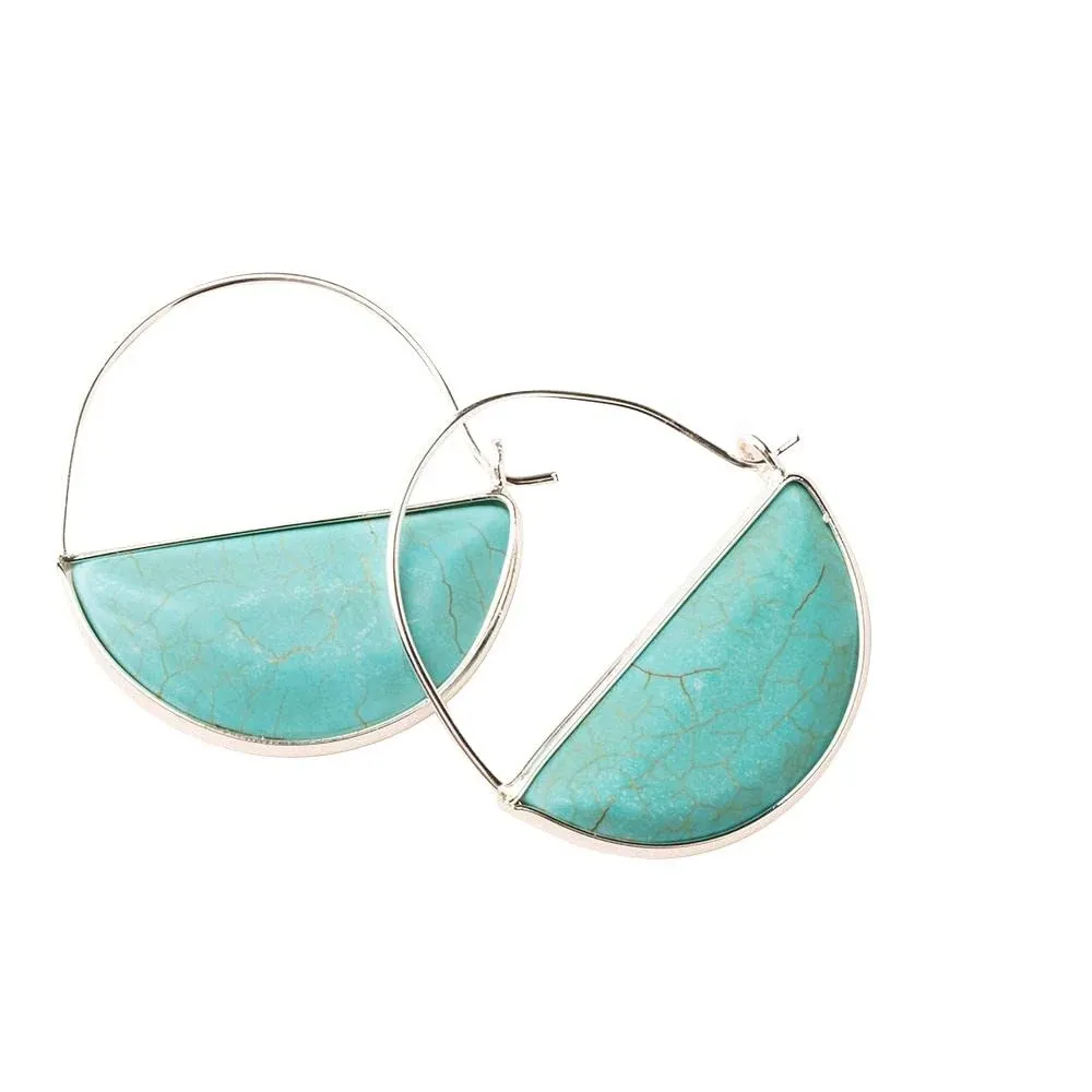 Scout Curated Wears Stone Prism Hoop Earring - Turquoise